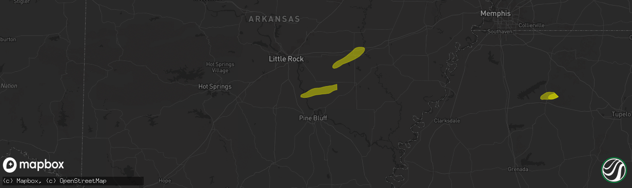 Hail map in Tucker, AR on May 20, 2025