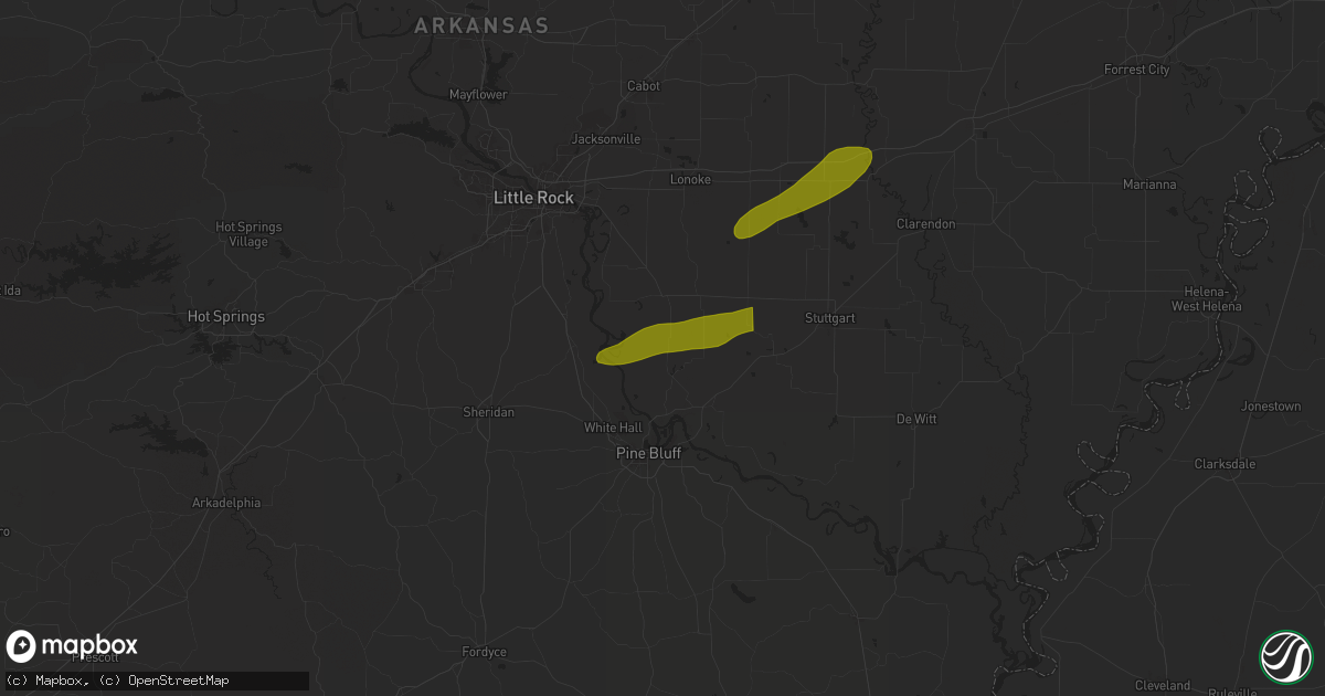 Hail map in Tucker, AR on May 20, 2025