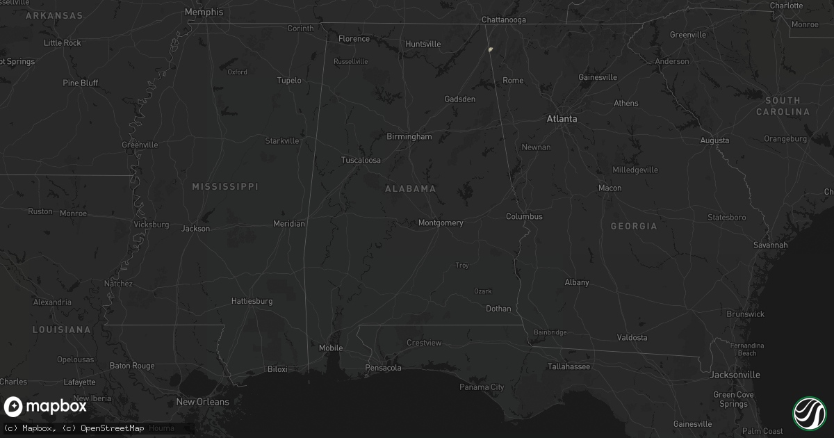 Hail map in Alabama on May 20, 2026