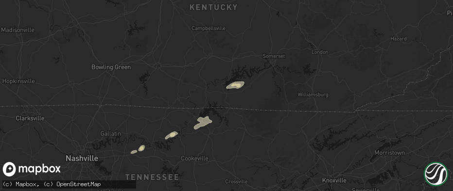 Hail map in Albany, KY on May 20, 2026
