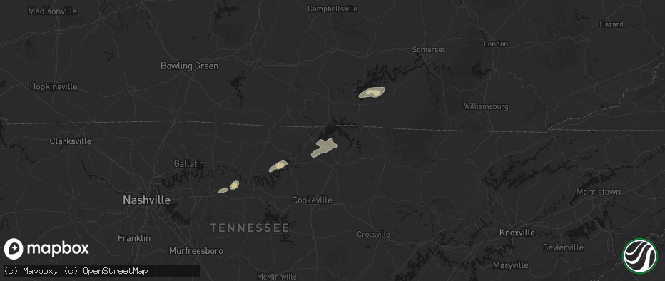 Hail map in Allons, TN on May 20, 2026