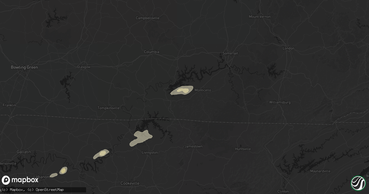 Hail map in Alpha, KY on May 20, 2026