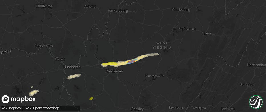 Hail map in Amma, WV on May 20, 2026