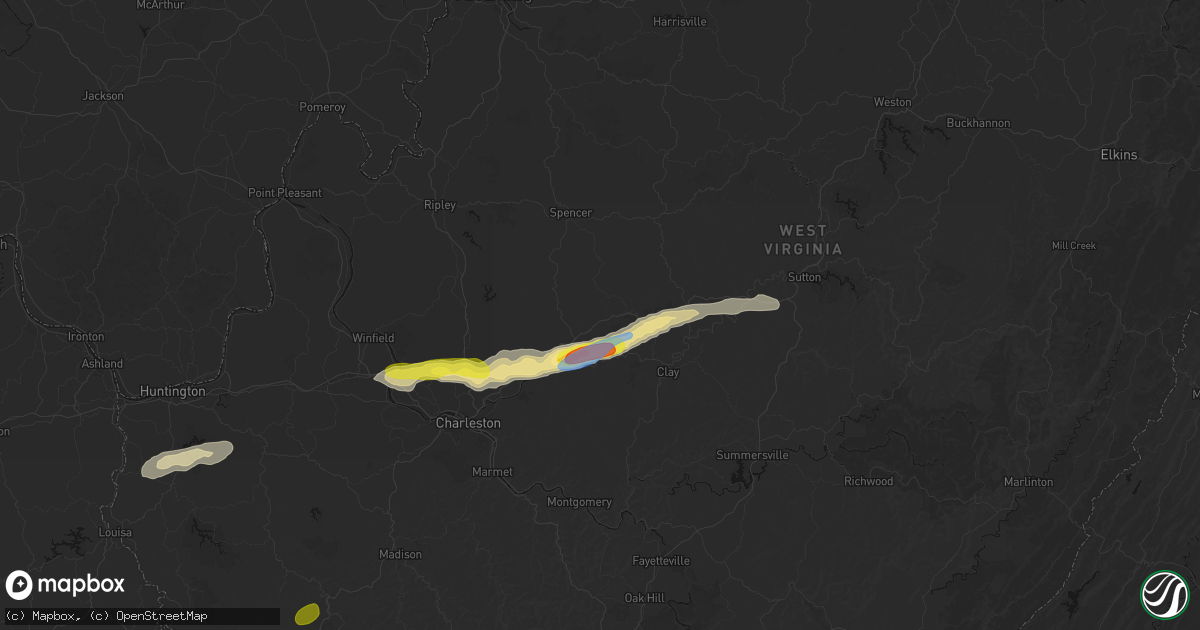 Hail map in Amma, WV on May 20, 2026