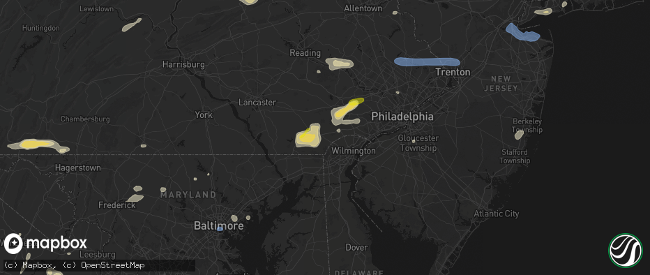 Hail map in Avondale, PA on May 20, 2026
