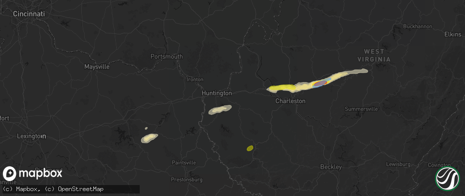 Hail map in Barboursville, WV on May 20, 2026