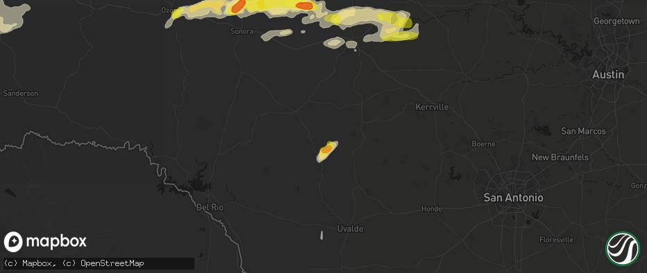 Hail map in Barksdale, TX on May 20, 2026