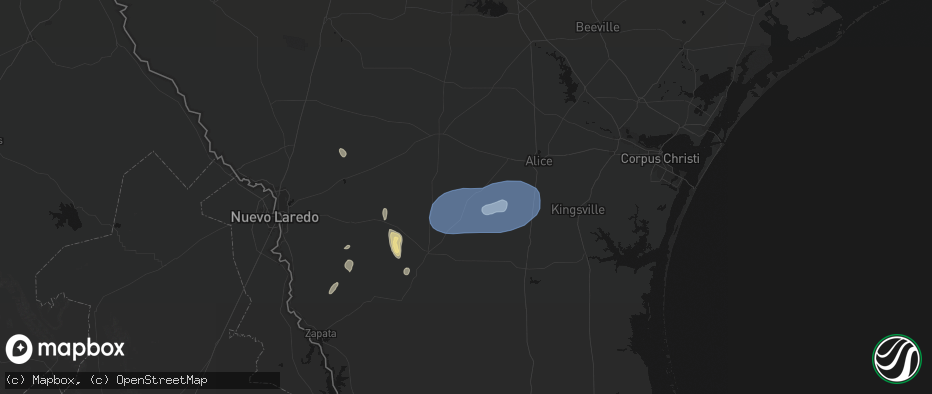 Hail map in Benavides, TX on May 20, 2026