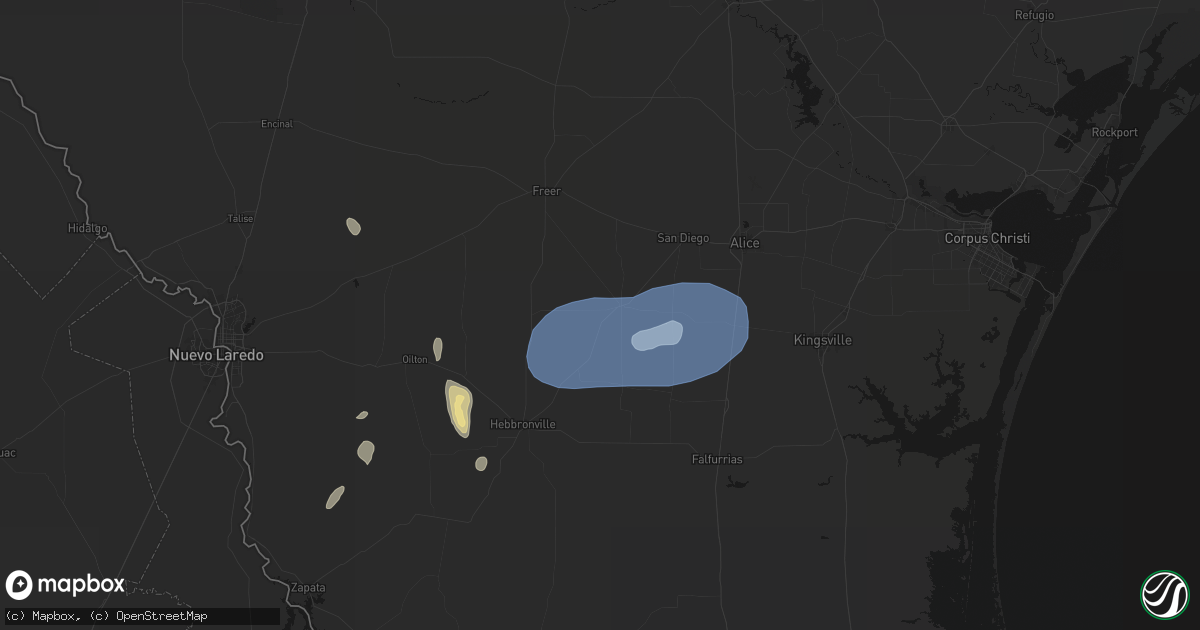 Hail map in Benavides, TX on May 20, 2026