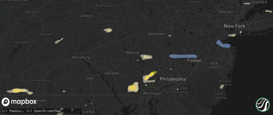 Hail map in Birdsboro, PA on May 20, 2026