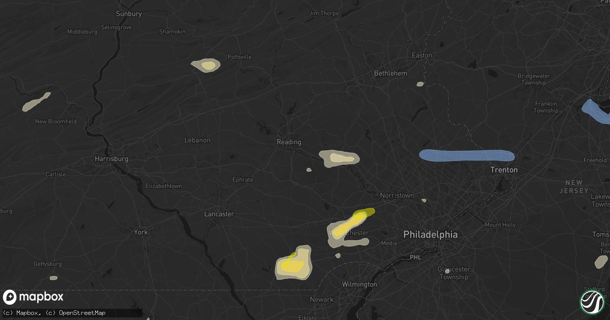 Hail map in Birdsboro, PA on May 20, 2026