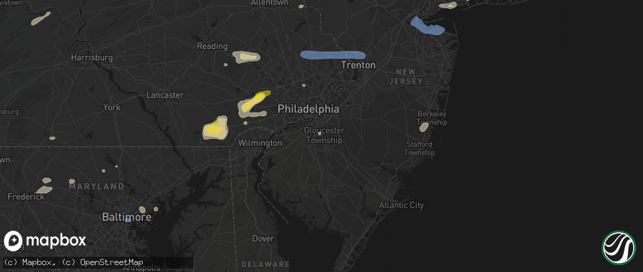 Hail map in Blackwood, NJ on May 20, 2026