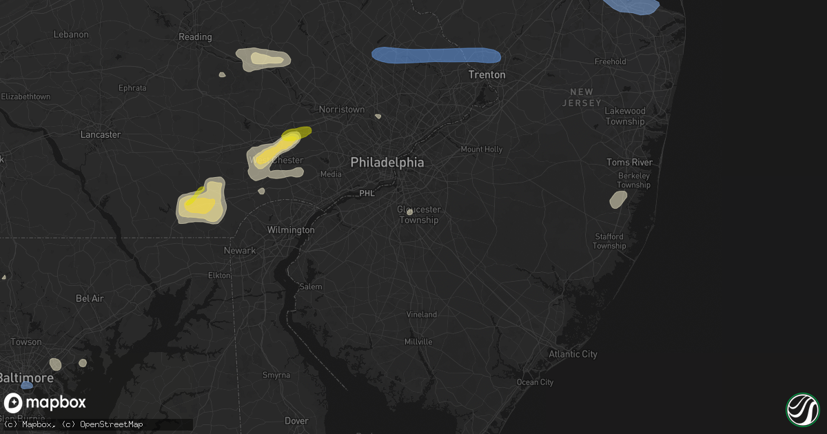 Hail map in Blackwood, NJ on May 20, 2026
