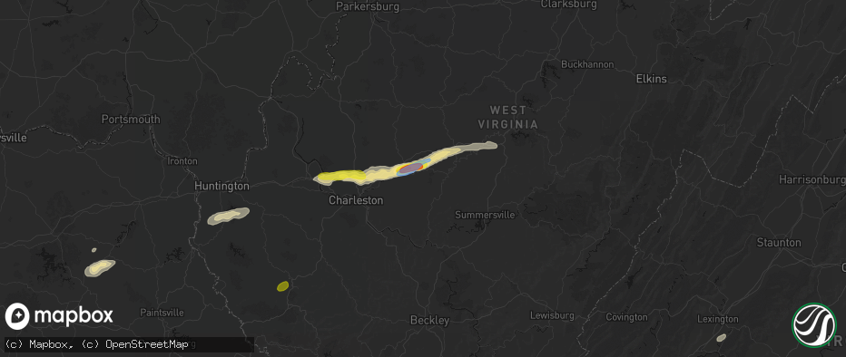 Hail map in Bomont, WV on May 20, 2026
