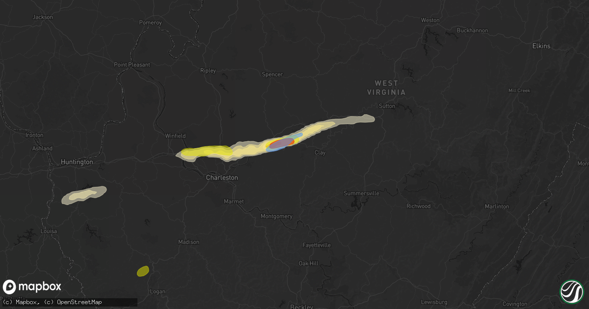 Hail map in Bomont, WV on May 20, 2026