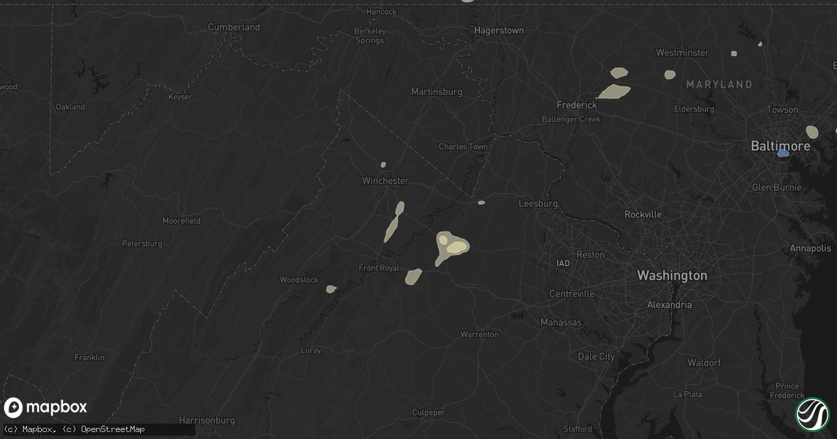 Hail map in Boyce, VA on May 20, 2026