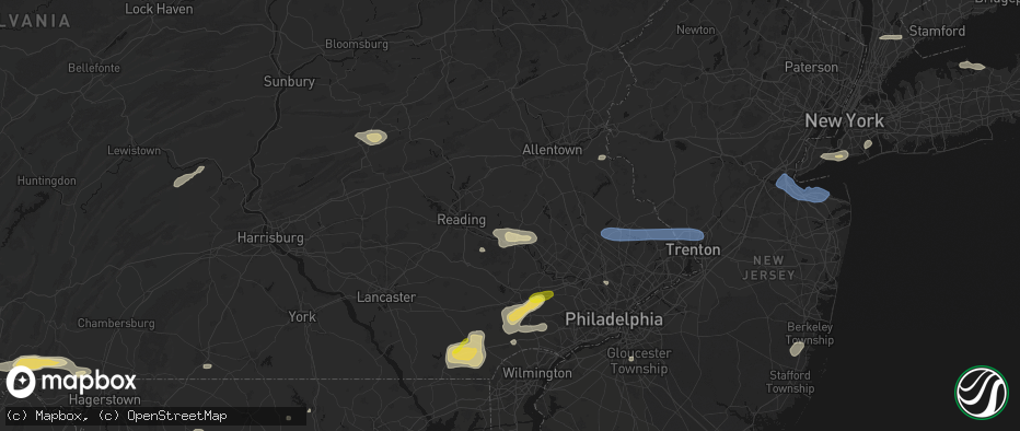Hail map in Boyertown, PA on May 20, 2026
