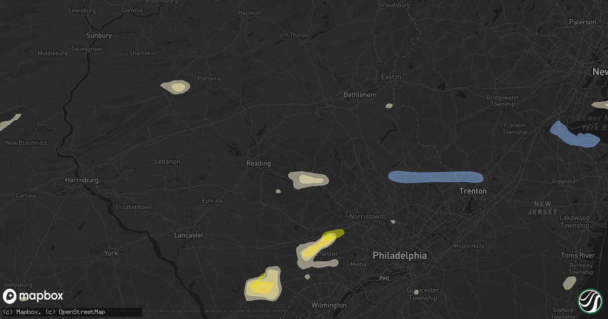Hail map in Boyertown, PA on May 20, 2026