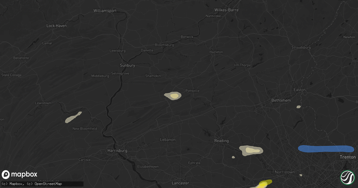 Hail map in Branchdale, PA on May 20, 2026