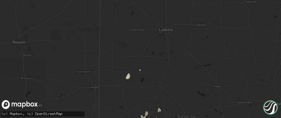 Hail map in Brownfield, TX on May 20, 2026