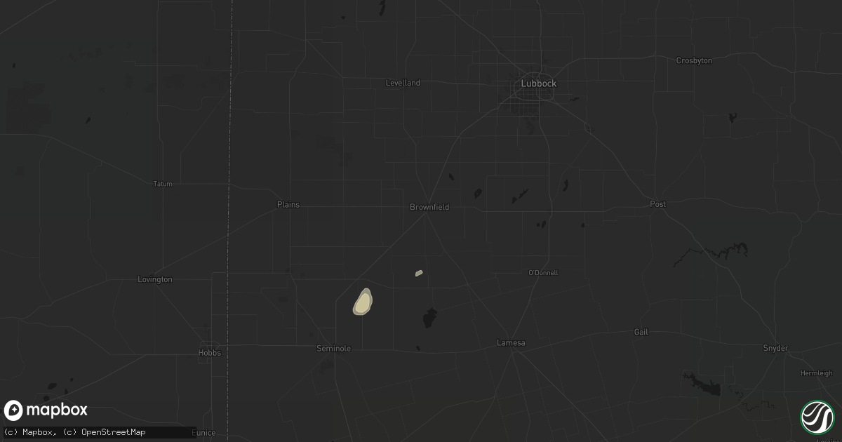 Hail map in Brownfield, TX on May 20, 2026