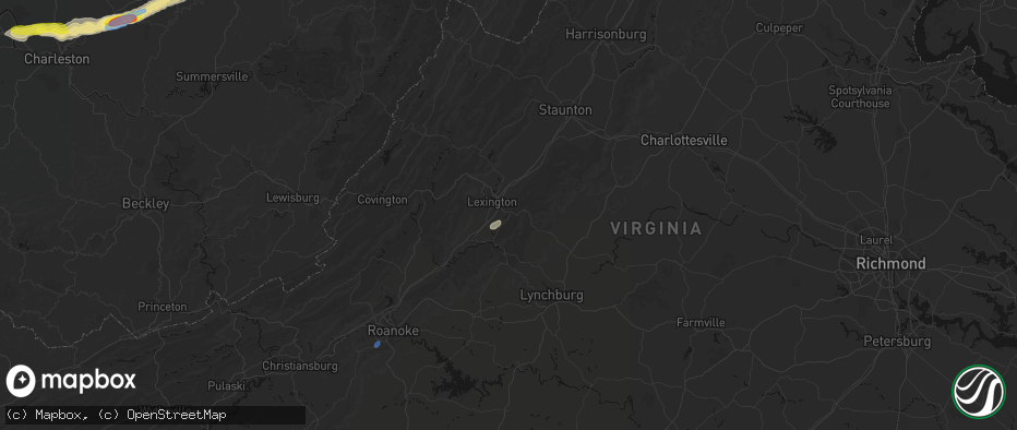 Hail map in Buena Vista, VA on May 20, 2026