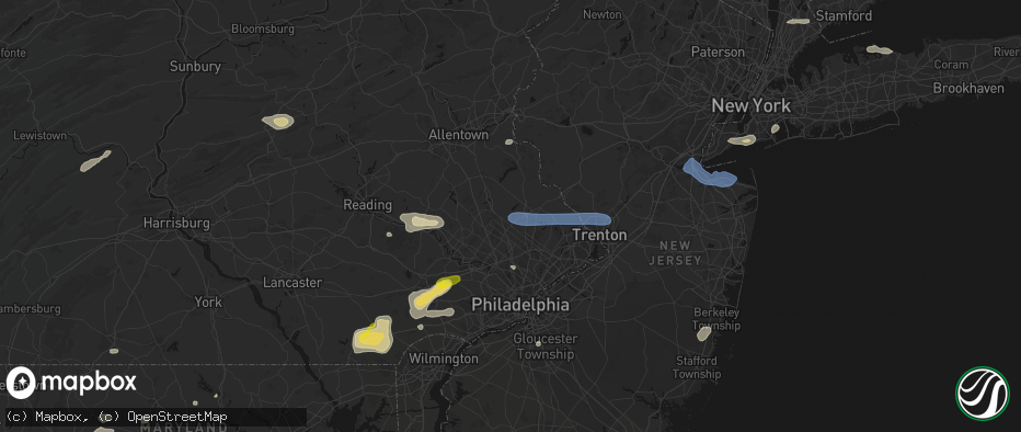 Hail map in Chalfont, PA on May 20, 2026
