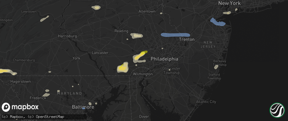 Hail map in Cheyney, PA on May 20, 2026