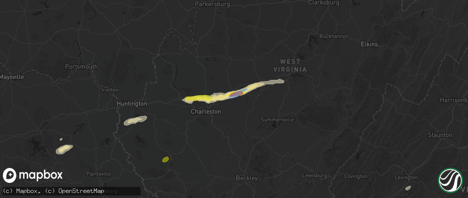 Hail map in Clendenin, WV on May 20, 2026