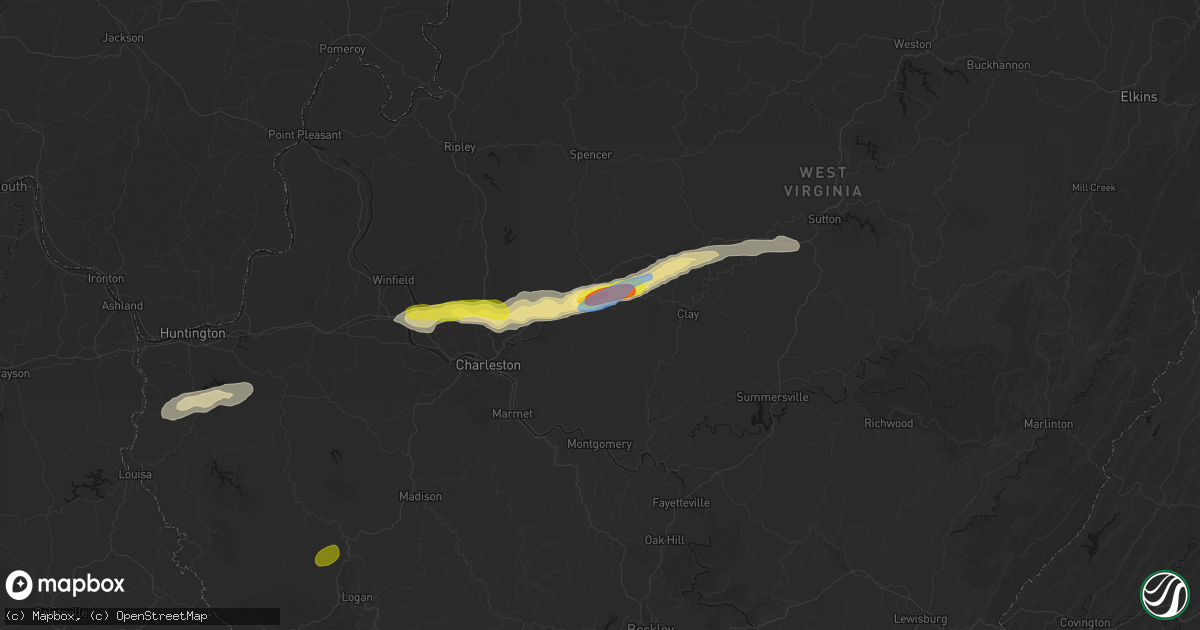 Hail map in Clendenin, WV on May 20, 2026