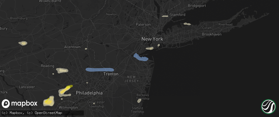 Hail map in Cliffwood, NJ on May 20, 2026