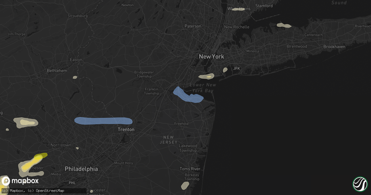 Hail map in Cliffwood, NJ on May 20, 2026