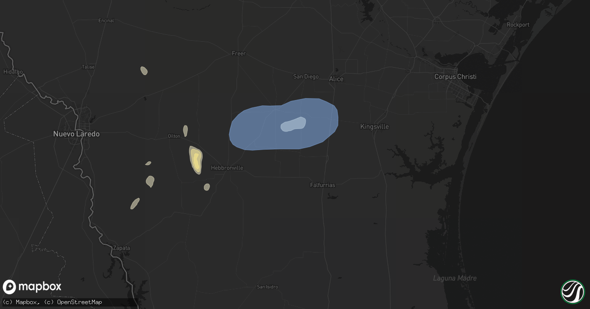 Hail map in Concepcion, TX on May 20, 2026