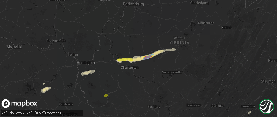 Hail map in Elkview, WV on May 20, 2026