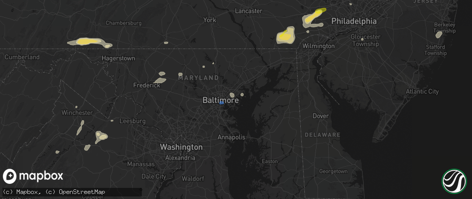 Hail map in Essex, MD on May 20, 2026