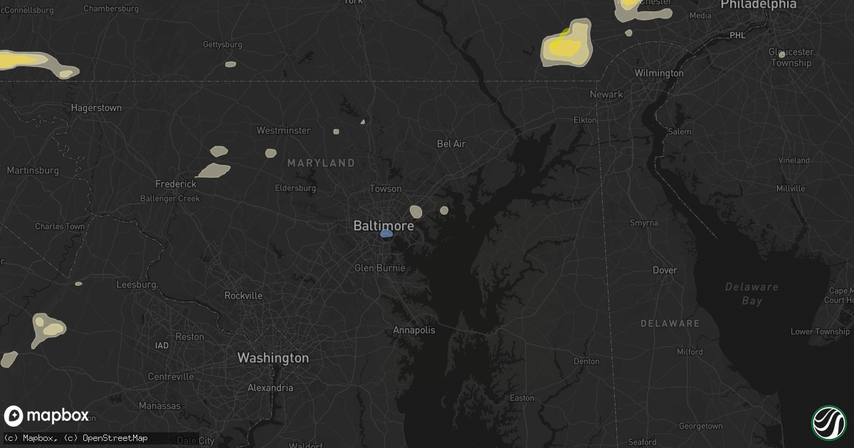 Hail map in Essex, MD on May 20, 2026