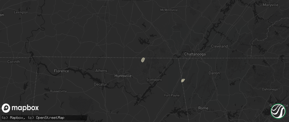 Hail map in Estillfork, AL on May 20, 2026