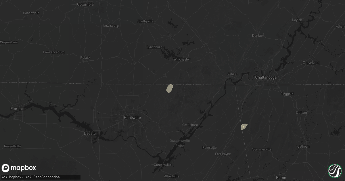 Hail map in Estillfork, AL on May 20, 2026