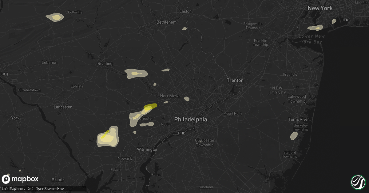 Hail map in Flourtown, PA on May 20, 2026