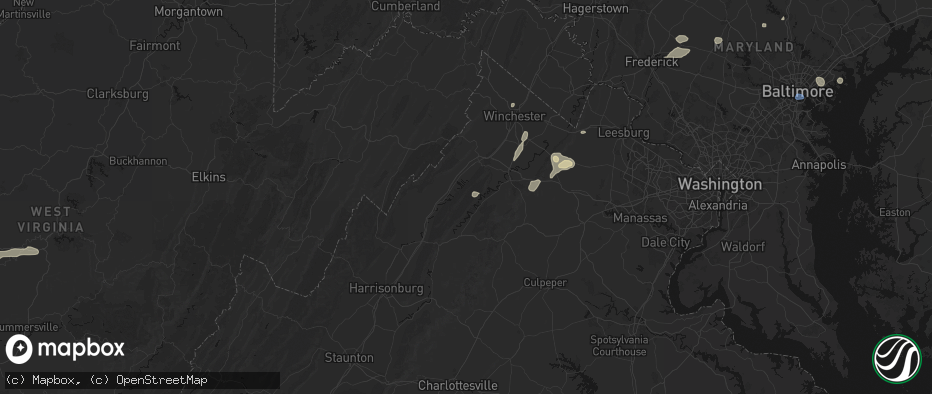 Hail map in Fort Valley, VA on May 20, 2026