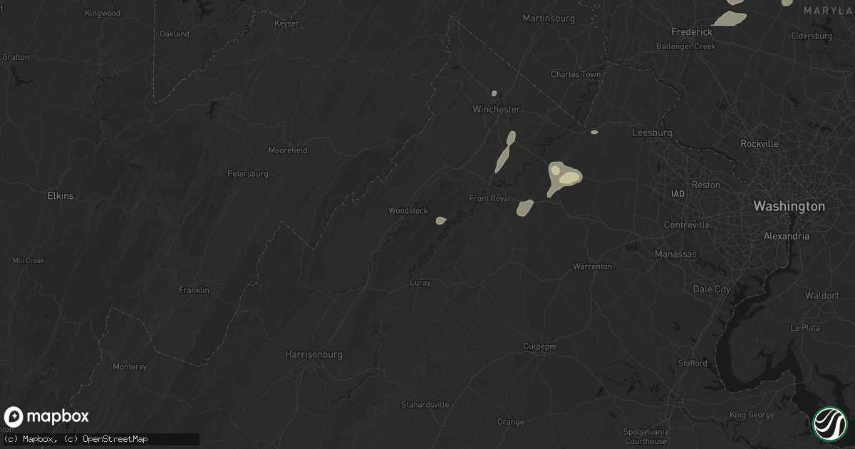 Hail map in Fort Valley, VA on May 20, 2026