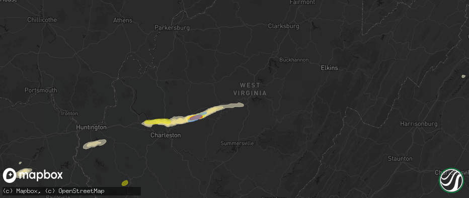 Hail map in Frametown, WV on May 20, 2026