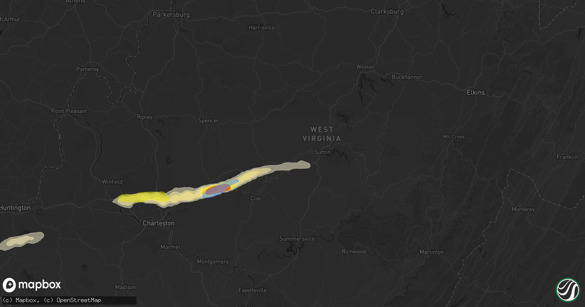 Hail map in Frametown, WV on May 20, 2026