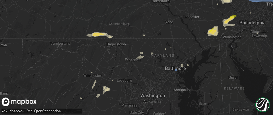 Hail map in Frederick, MD on May 20, 2026