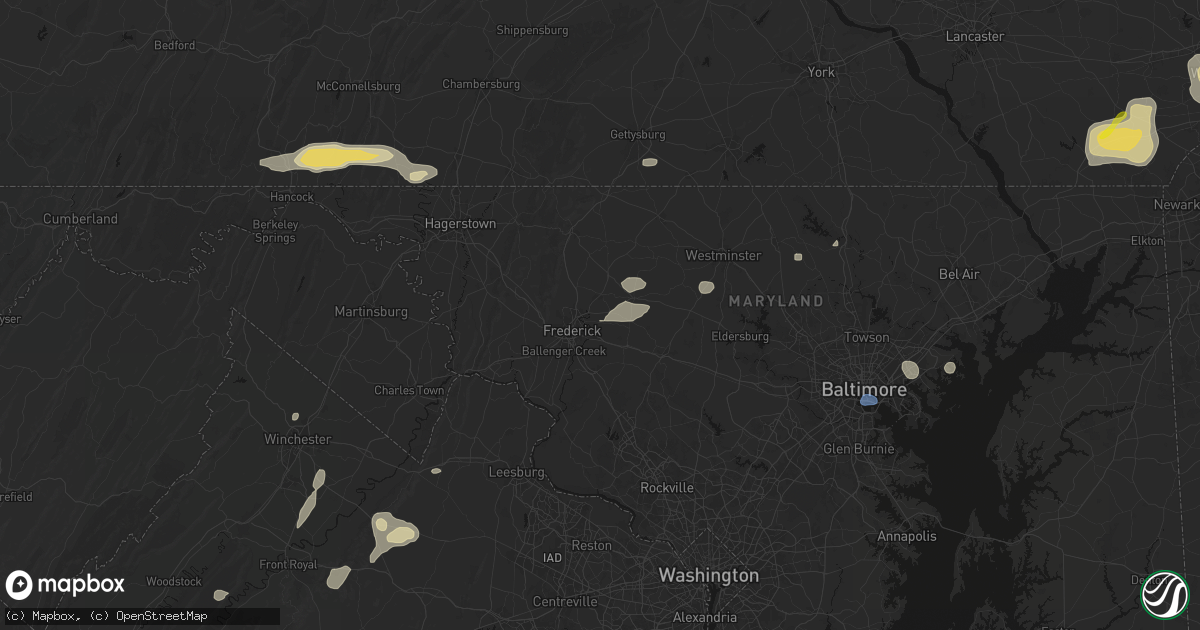Hail map in Frederick, MD on May 20, 2026