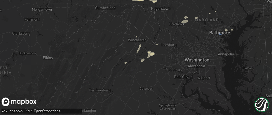 Hail map in Front Royal, VA on May 20, 2026