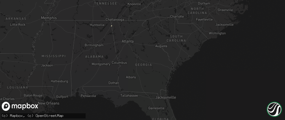 Hail map in Georgia on May 20, 2026
