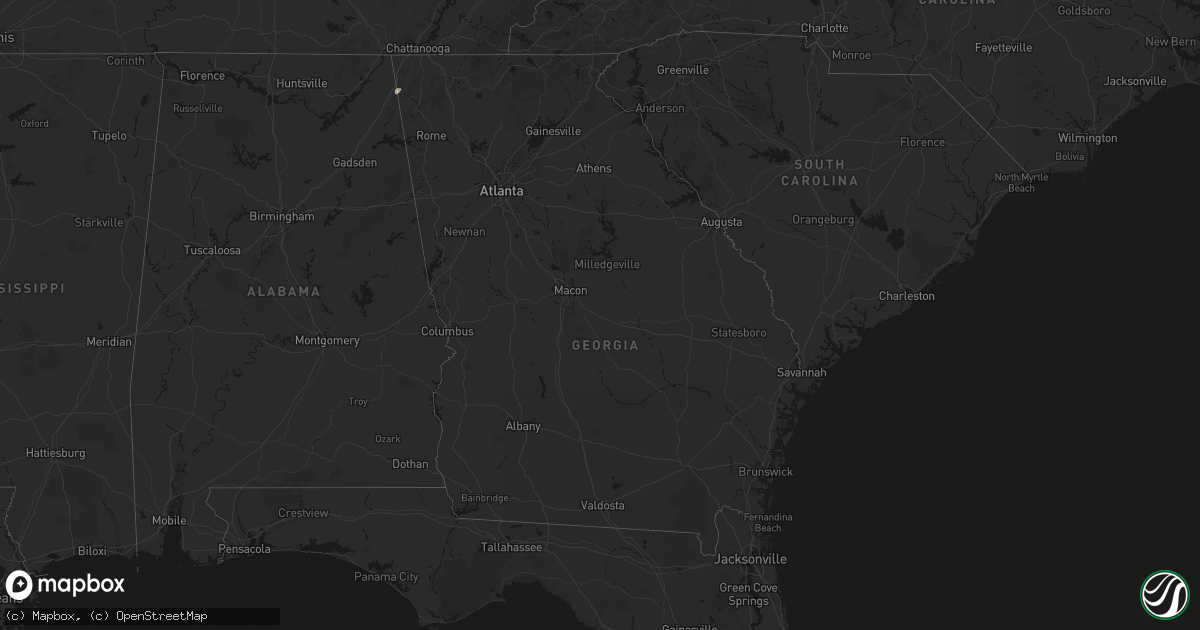 Hail map in Georgia on May 20, 2026