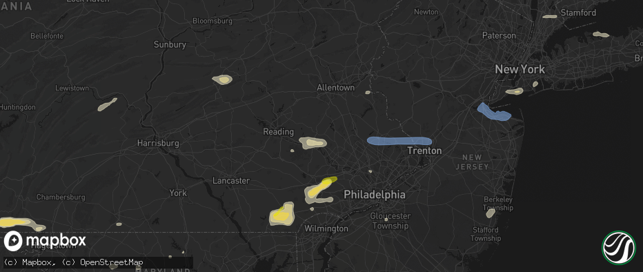 Hail map in Gilbertsville, PA on May 20, 2026