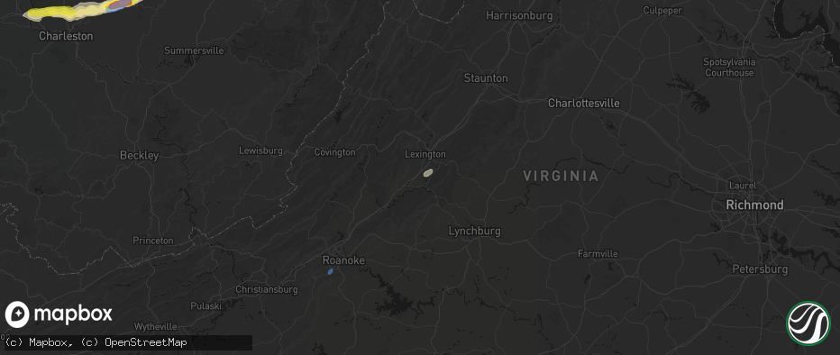 Hail map in Glasgow, VA on May 20, 2026
